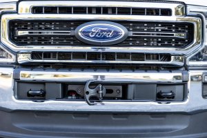 Ford F-350 Super Duty Winch Mount - Front - Rough Country - Hidden - Black - '20-'22